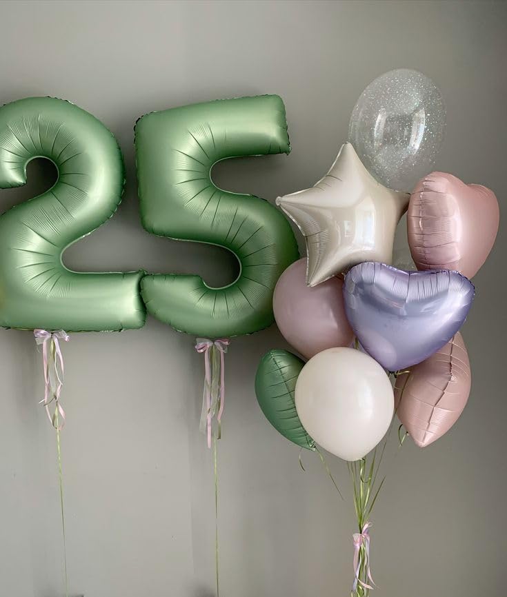 Number 0 Balloons - 40 Inch Olive Green Birthday Decorations for Milestone Events & Baby Showers