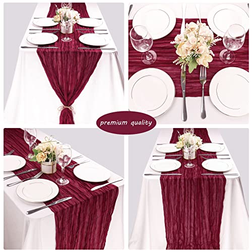 Burgundy Cheesecloth Table Runner 35x120 Inches for Wedding Party Decor - Variation of THIS listing