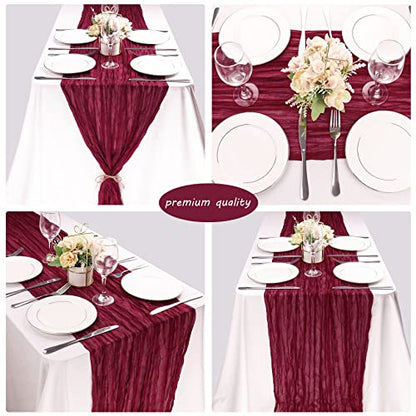 Burgundy Cheesecloth Table Runner 35x120 Inches for Wedding Party Decor - Variation of THIS listing