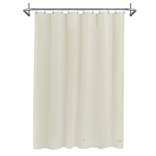 Mrs Awesome Beige Shower Curtain Liner with 3 Magnets, 72x72 Premium Flexible Sturdy Plastic Shower Curtain for Bathroom Lightweight & Waterproof, Beige