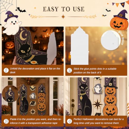 Halloween Door Decorations Set - Large Cutouts for Home & Party Decor