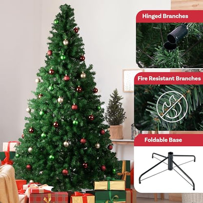 Unlit 7.5ft Artificial Christmas Tree with Stand - Green, Realistic Design