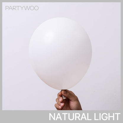 PartyWoo White Balloons - 50 Pcs 12 Inch Latex Helium Balloons for Weddings & Celebrations
