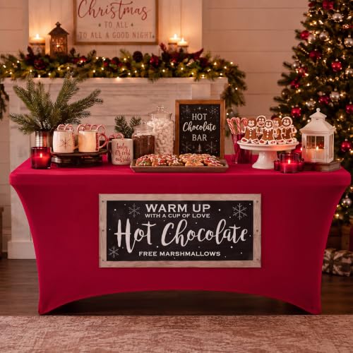 Christmas Hot Chocolate Tablecloth 6ft - Festive Party Decor, Variation: 1 / Christmas Hot Chocolate