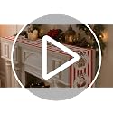 Christmas Table Runner Santa Gingerbread 13x72 Inch - Red Stripe Variation