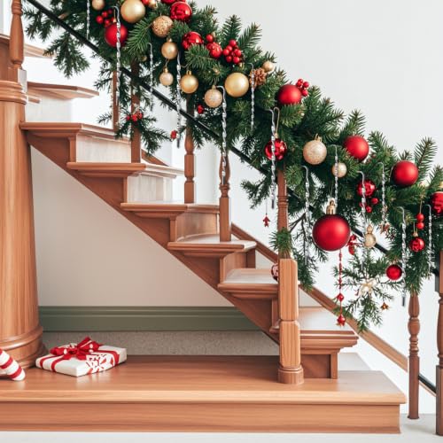 Victorian Christmas Metal Tinsel Icicles Ornaments - Holiday Tree Decor Set