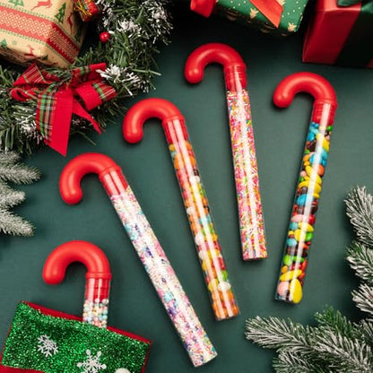 12Pcs Clear Plastic Candy Cane Tubes for Christmas Sweets & DIY Treats