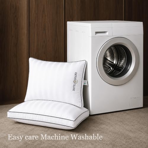 Queen Pillows Set of 2 - Firm Down Alternative Gusseted Luxury Hotel Style - White