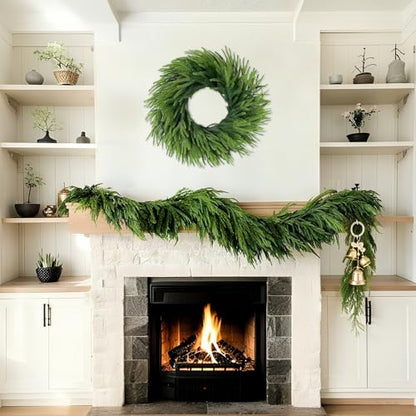 2-Pack 6FT Real Touch Norfolk Pine Garland for Christmas Holiday Decor - Indoor Outdoor