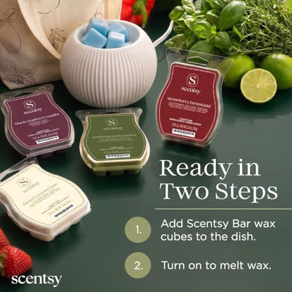 Ceramic Wax Warmer Electric Fragrance Diffuser for Wax Melts - White Fluted