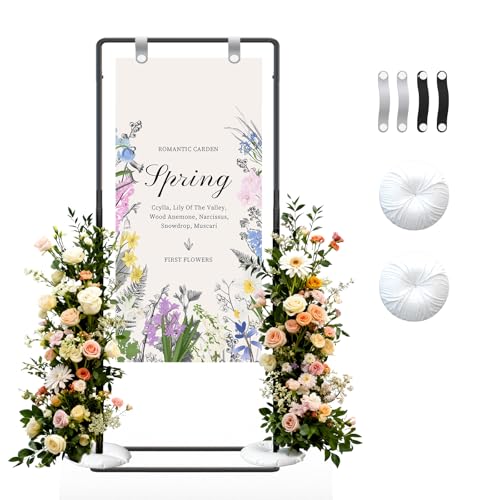 Wedding Welcome Sign Stand Display Easel with Adjustable Height & Black Matte Finish