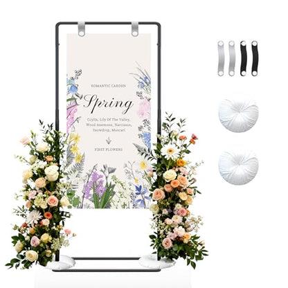 Wedding Welcome Sign Stand Display Easel with Adjustable Height & Black Matte Finish