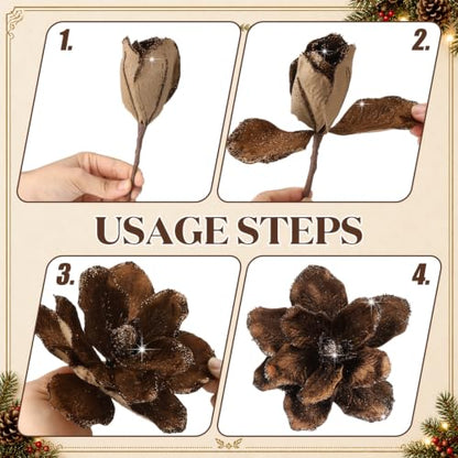Velvet Christmas Ornaments Set - Beige, Brown & Dark Brown, 48 Pieces (Variation of THIS listing)