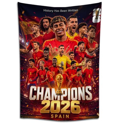 Spain 2026 Soccer Championship Tapestry Wall Hanging for Kids & Fans Gt2 / 39"L x 59"W