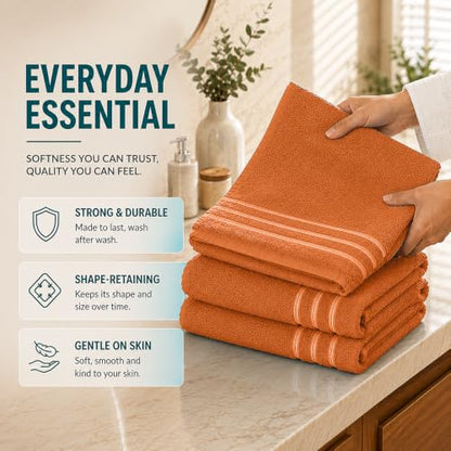 Jumbo Bath Towels 2-Pack - 35 x 70 Inches, Tera Orange - Soft & Absorbent