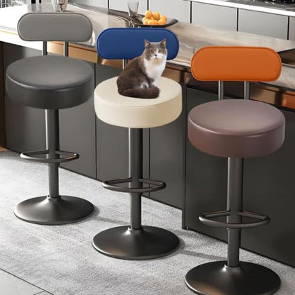 Waterproof PU Round Bar Stool Covers 4-Pack Light Gray - Stretch Fit