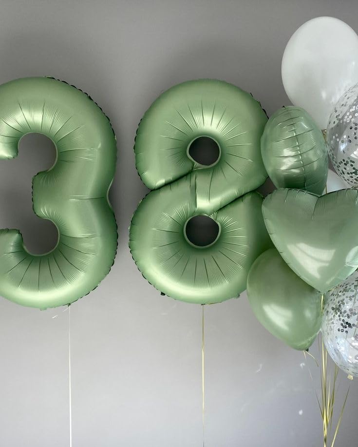 Number Balloons - 40 Inch Olive Green 1 Balloon for 1st Birthday Party Decorations & Baby Showers