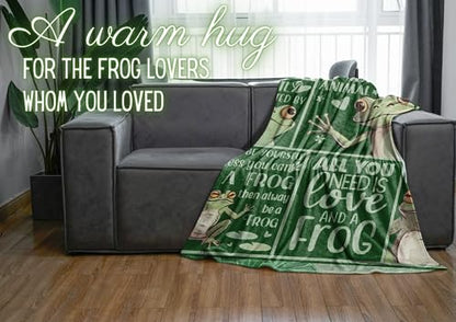 Frog Gifts Blanket for Women - Flannel Throw 50x65 Inches - Frog Lover Gift - Variation 03-Frogs Are