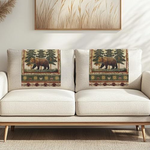 Bear Pine Headrest Cover for Recliner Chair Protector 3 Pack - Washable & Easy Install
