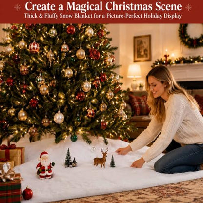 Christmas Snow Blanket 2 Pack - Large 96 x 31.5 Inch Artificial Snow for Holiday Decor