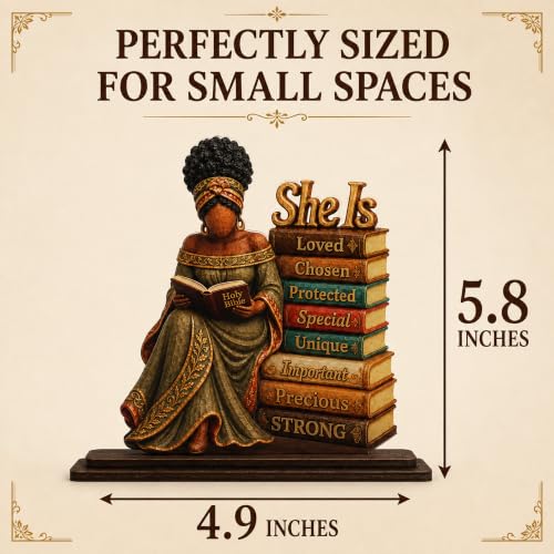 African American Christian Desk Plaque for Women - She Is 1 Variation