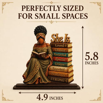 African American Christian Desk Plaque for Women - She Is 1 Variation