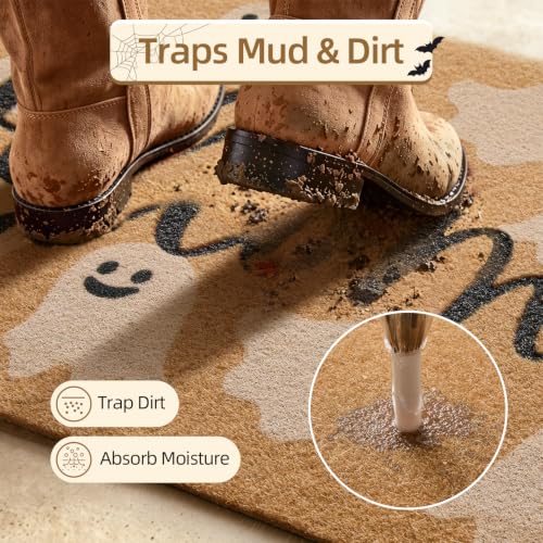 Halloween Ghost Door Mat - 24 x 36 Inch Welcome Mat for Outdoor Entrance