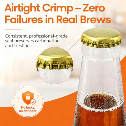 Manual Bottle Capper Tool for Homebrewing with 150 Crown Caps