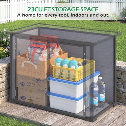 Outdoor Resin Storage Cabinet 23 Cu.Ft Weatherproof Garden Locker