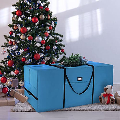 Blue Christmas Tree Storage Bag 7.5 & 9 Ft Heavy Duty Oxford Fabric with Reinforced Handles
