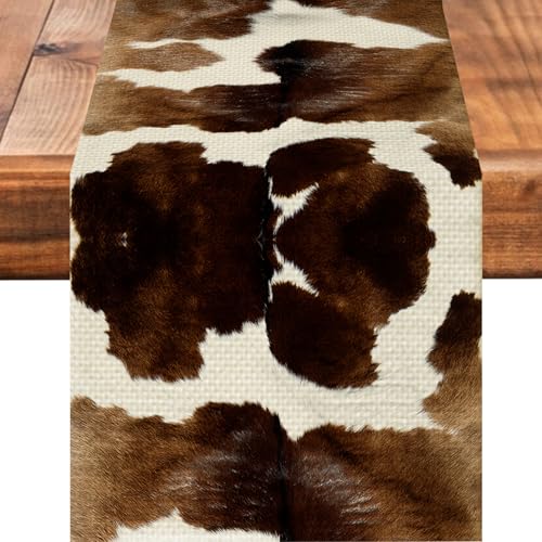 Cow Print Table Runner Seasonal Spring Fall Kitchen Dining Linen 13x72 Inch - Variation of THIS listing