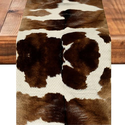 Cow Print Table Runner Seasonal Spring Fall Kitchen Dining Linen 13x72 Inch - Variation of THIS listing