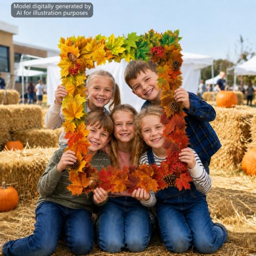 Fall Maple Leaves Photo Prop Frame for Autumn Party Decorations