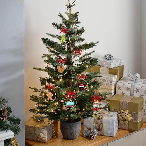 Clear Acrylic Ornament Blanks 3-Inch - 100 Pack for DIY Christmas Crafts