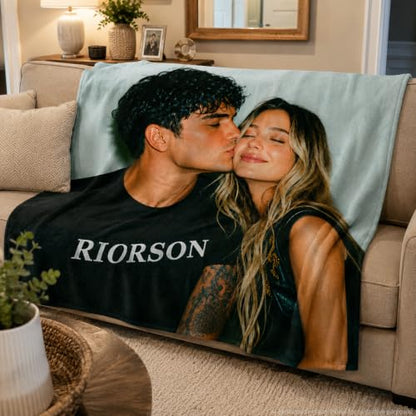 Bemaystar Personalized Photo Blanket - Custom Soft Flannel Fleece Throw with Text - Ships Next Day