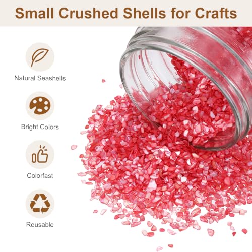 Small Crushed Seashells for Crafts - Berry, 100g, 0.12" Shell Fragments