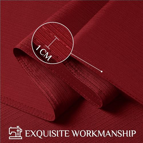 Softalker Red Geometric Line Christmas Tablecloth 60 x 104 Inch Waterproof & Washable