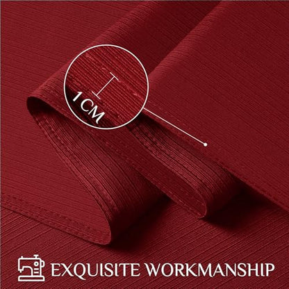 Softalker Red Geometric Line Christmas Tablecloth 60 x 104 Inch Waterproof & Washable