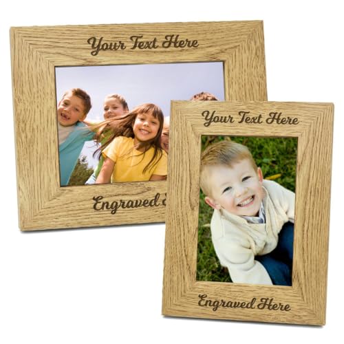 Children Personalized Engraved Wood Photo Frame 4x6 or 5x7 Custom Text & Picture