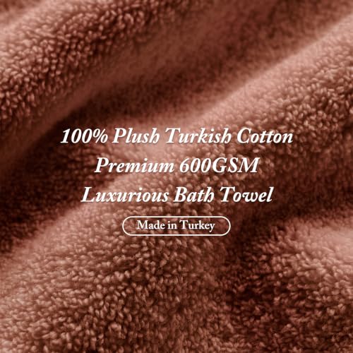 Turkish Cotton Bath Towel Set - 6 Pieces, Terracotta, 600 GSM, Plush & Absorbent