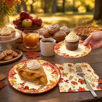 Maple Leaf Fall Thanksgiving Party Tableware Set 40pcs for 20 Guests
