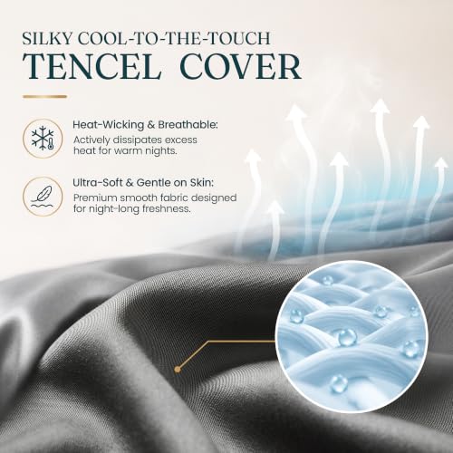 Weighted Body Pillow for Side Sleepers 41x10in 7.15lbs Cooling Grey