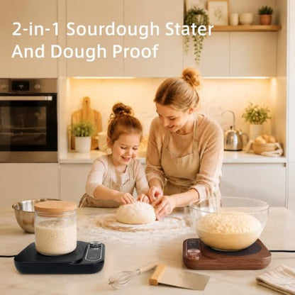 Sourdough Starter Warmer & Dough Proofer with Real-Time Temp Probe - Walnut