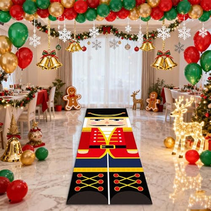 Christmas Long Strip Carpet Nutcracker Design 9.8x2Ft Non-Slip Indoor Rug