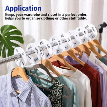 8 Pcs Clothing Size Dividers, Round Closet Dividers Plastic (White) - 9 cm Diameter, 8 Sizes