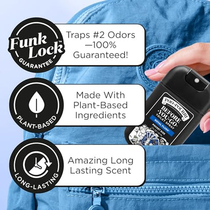 Poo-Pourri Before-You-Go Pocket Toilet Spray, Travel Essentials, Royal Flush, 1 Fl Oz, Up to 50 Uses, On-The-Go Bathroom Odor Deodorizer with Essential Oils, TSA Approved Size, Eucalyptus & Spearmint