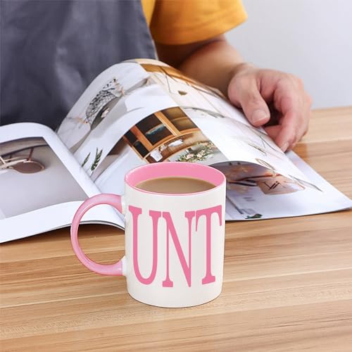 Funny Adult Mug - Pink 11oz Ceramic Coffee Cup with Rude Humor