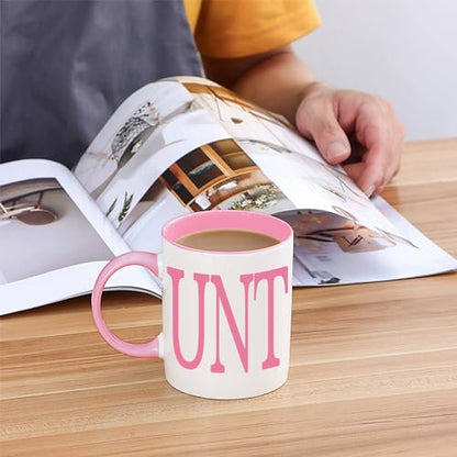 Funny Adult Mug - Pink 11oz Ceramic Coffee Cup with Rude Humor