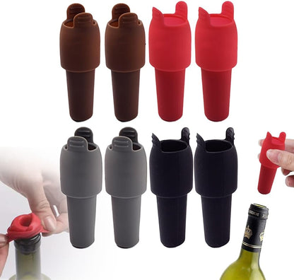 Silicone Wine Stopper for Wine Bottle, 2026 New Reusable Seal Cover for Wine, Champagne Beer, Keep Drinks Fresh (8)