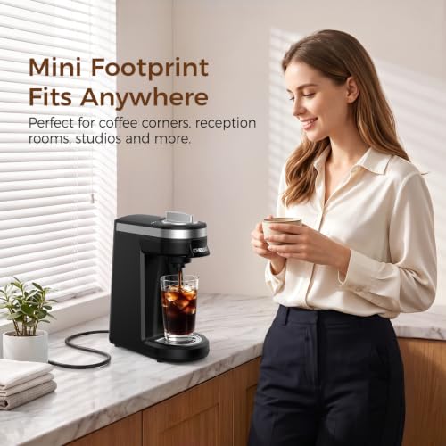 CHULUX Single Serve Coffee Maker Black - Fast Heating & Compact Design